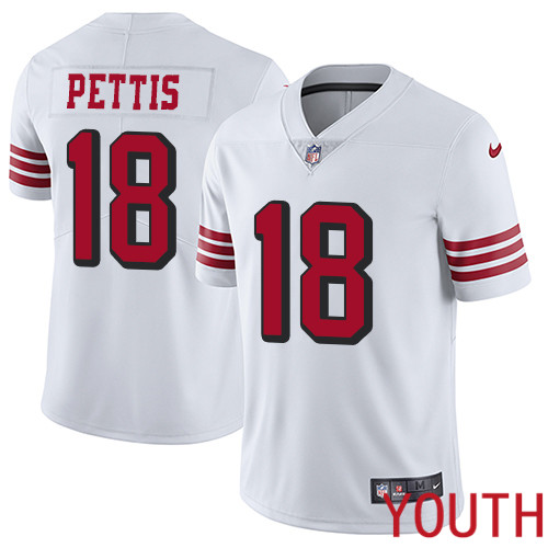 San Francisco 49ers Limited White Youth Dante Pettis NFL Jersey 18 Rush Vapor Untouchable